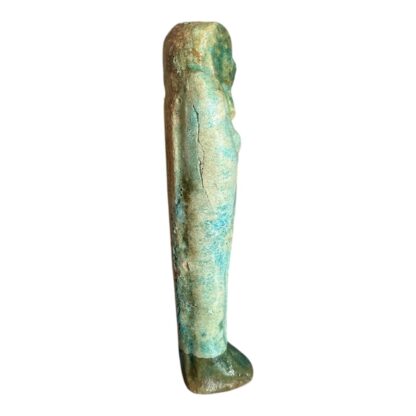 Ancient Egyptian Hand-Carved Faience Glazed Stone Ushabti Figure - Image 2