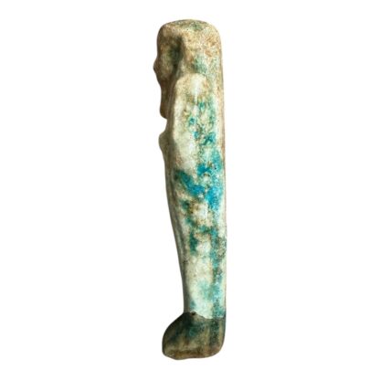 Ancient Egyptian Hand-Carved Faience Glazed Stone Ushabti Figure - Image 4