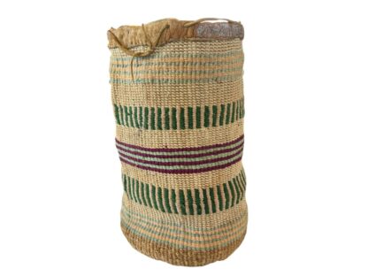 Antique Native American Nez Perce Woven Corn Husk "Sally Bag" Bucket Bag - Image 8