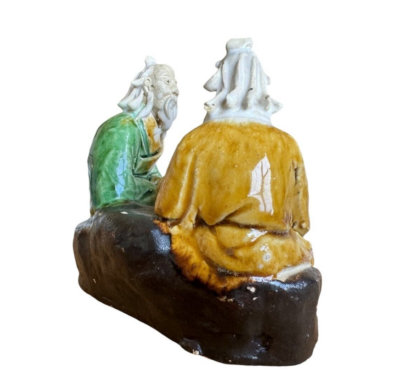 Antique Chinese Export Shekwan Glazed Ceramic Pottery Mudman Figurine - Image 3