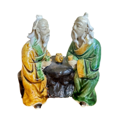 Antique Chinese Export Shekwan Glazed Ceramic Pottery Mudman Figurine - Image 8