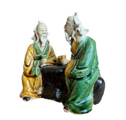 Antique Chinese Export Shekwan Glazed Ceramic Pottery Mudman Figurine - Image 9