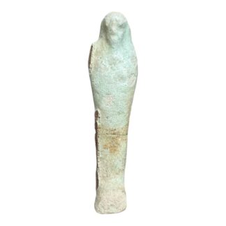 Ancient Egyptian Hand Carved Faience Glazed Stone Ushabti Figure