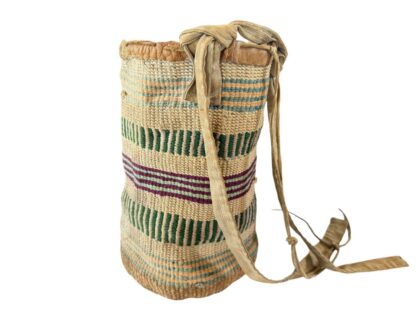 Antique Native American Nez Perce Woven Corn Husk "Sally Bag" Bucket Bag - Image 10