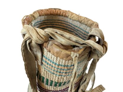 Antique Native American Nez Perce Woven Corn Husk "Sally Bag" Bucket Bag - Image 11