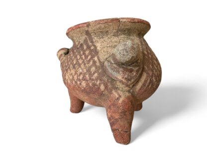Antique Pre-Columbian Primitive Handmade Terracotta Footed Bowl - Image 2
