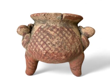 Antique Pre-Columbian Primitive Handmade Terracotta Footed Bowl - Image 4
