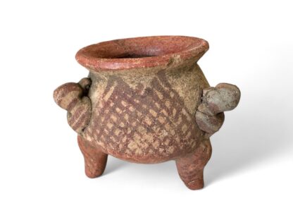 Antique Pre-Columbian Primitive Handmade Terracotta Footed Bowl - Image 5