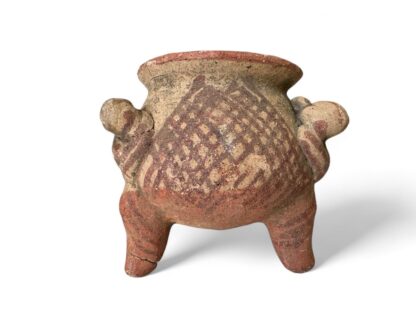 Antique Pre-Columbian Primitive Handmade Terracotta Footed Bowl - Image 9