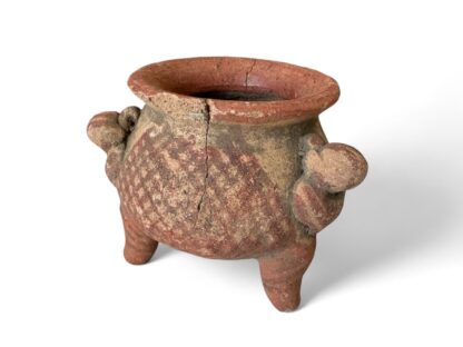 Antique Pre-Columbian Primitive Handmade Terracotta Footed Bowl - Image 12
