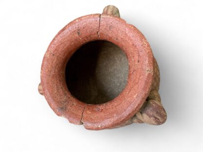 Antique Pre-Columbian Primitive Handmade Terracotta Footed Bowl - Image 13