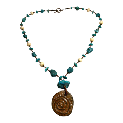 Vintage Native American Turquoise & Stone Necklace with Pendant