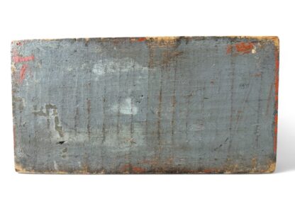 Antique Primitive Orange & Green Pine Wood Country Folk Art Document Box - Image 12
