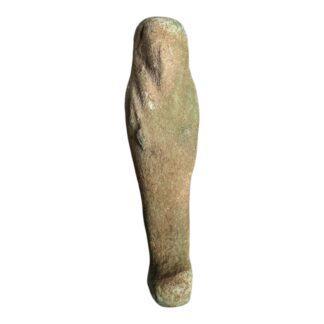 Ancient Egyptian Hand-Carved Faience Glazed Stone Ushabti Figure