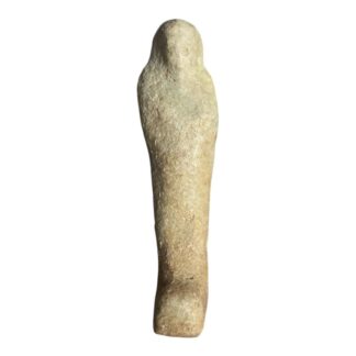 Ancient Egyptian Hand-Carved Faience Glazed Stone Ushabti Figure