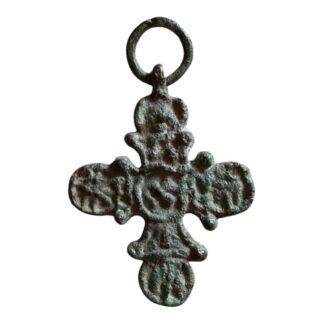 Ancient Byzantine Empire Bronze Christian Cross Pendant