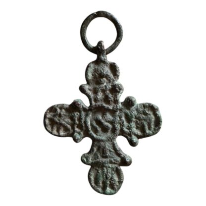 Ancient Byzantine Empire Bronze Christian Cross Pendant