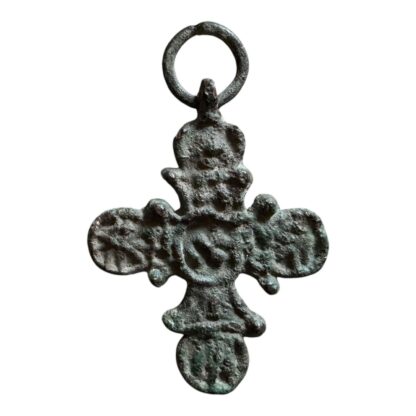 Ancient Byzantine Empire Bronze Christian Cross Pendant - Image 6