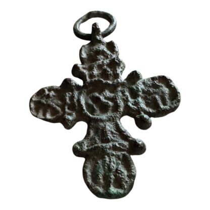 Ancient Byzantine Empire Bronze Christian Cross Pendant - Image 7