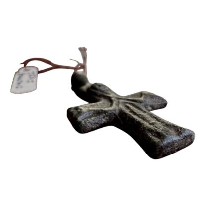 Ancient Byzantine Empire Bronze Christian Cross Pendant - Image 4