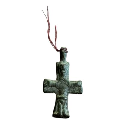 Ancient Byzantine Empire Bronze Christian Cross Pendant - Image 5