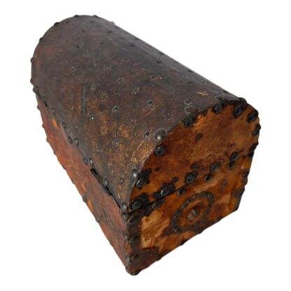 Antique Americana Leather and Wood Document Box with Decorative Studs - Image 9