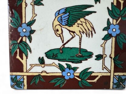 Antique Minton's China Works Stoke on Trent Ceramic Decorative Bird Tile - Image 4