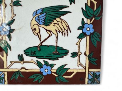 Antique Minton's China Works Stoke on Trent Ceramic Decorative Bird Tile - Image 5