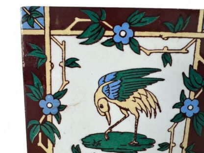 Antique Minton's China Works Stoke on Trent Ceramic Decorative Bird Tile - Image 6