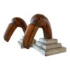 Antique Folk Art Wood Carved Toucan Bird Bookends - Image 4