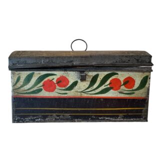 Antique Decorative Tin Toleware Decorative Document Box