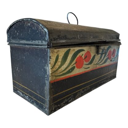 Antique Decorative Tin Toleware Decorative Document Box - Image 8