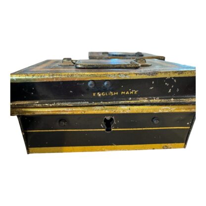 Antique English Metal Cash Money Security Box Bank Tins (Set of 5) - Image 8