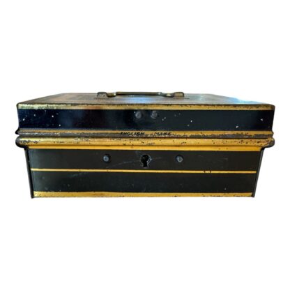 Antique English Metal Cash Money Security Box Bank Tins (Set of 5) - Image 12