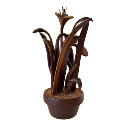 Vintage Hand Carved Wooden Flower Sculpture by Jeffrey Lindley Briggs - Image 6