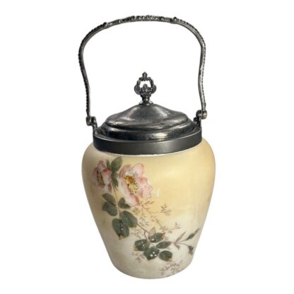 Antique Mount Washington Glass Victorian Wild Rose Biscuit Jar - Image 5
