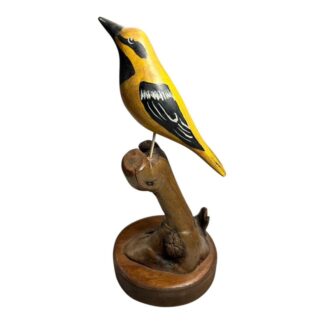 Vintage Hand Carved Wood Folk Art Wood Bird on Stand by Engburg