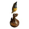 Vintage Hand Carved Wood Folk Art Wood Bird on Stand by Engburg - Image 5