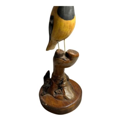 Vintage Hand Carved Wood Folk Art Wood Bird on Stand by Engburg - Image 6