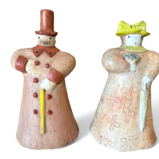 Vintage Italian Ceramic Pottery Man & Woman Figurines (Alf Gaudenzi)