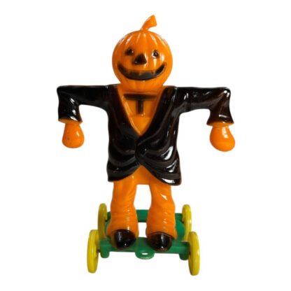 Vintage Rosbro Scarecrow Pull Toy with Pumpkin Head - Image 2