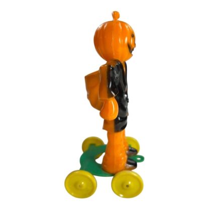 Vintage Rosbro Scarecrow Pull Toy with Pumpkin Head - Image 7