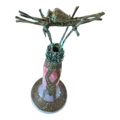 Modern Studio Art Copper & Glass Mixed Media Decorative Sculpture (David Lewin) - Image 3