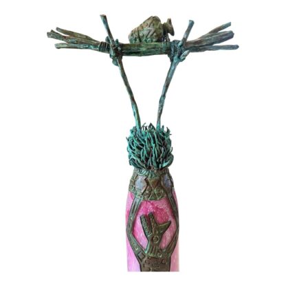 Modern Studio Art Copper & Glass Mixed Media Decorative Sculpture (David Lewin) - Image 4