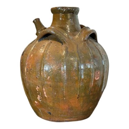 Antique French Terracotta Handled Walnut Oil Jug - Image 6