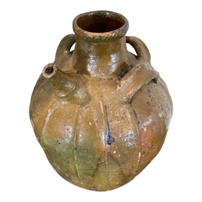 Antique French Terracotta Handled Walnut Oil Jug - Image 8