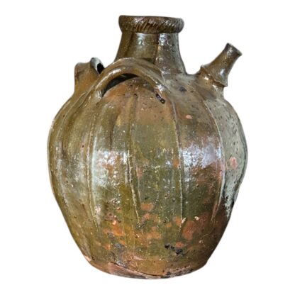 Antique French Terracotta Handled Walnut Oil Jug - Image 11