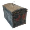 Antique Decorative Tin Toleware Lidded Floral Document Box - Image 8