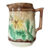 Antique Victorian Floral Ceramic Majolica Handled Pitcher