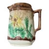 Antique Victorian Floral Ceramic Majolica Handled Pitcher - Image 2